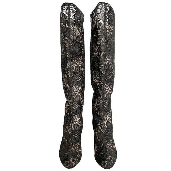 Christian Louboutin Tennissima Lace Knee High Boots 39 - Picture 2 of 8